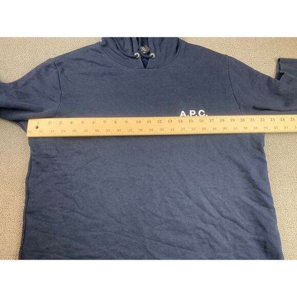 A.P.C. Men's Extra Large Navy Blue Classic Pullover Hoodie - Picture 7 of 9